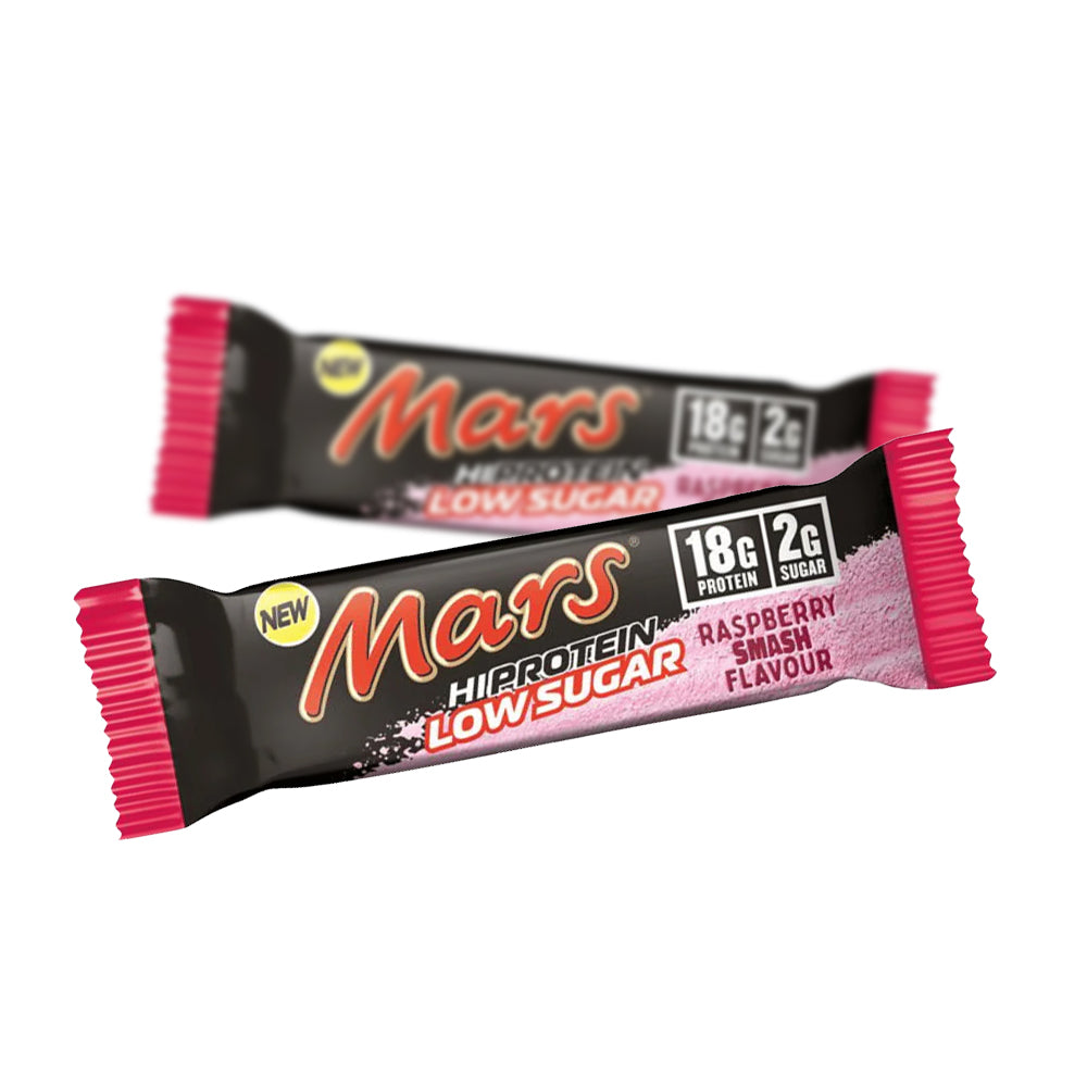 Brug Mars Hi Protein Bar Low Sugar - Raspberry Smash (55g) til en forbedret oplevelse