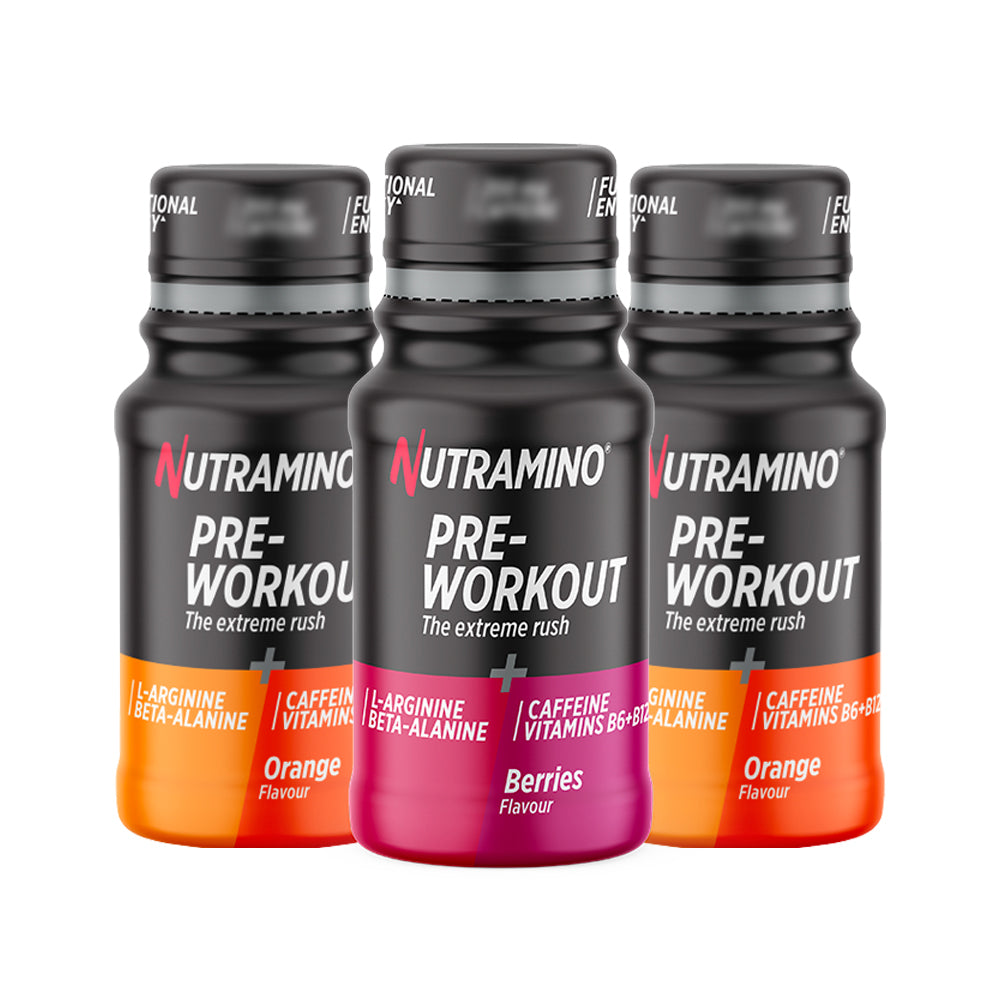 Se Nutramino Pre-Workout Shots - Bland Selv (12x 60ml) hos Muscle House