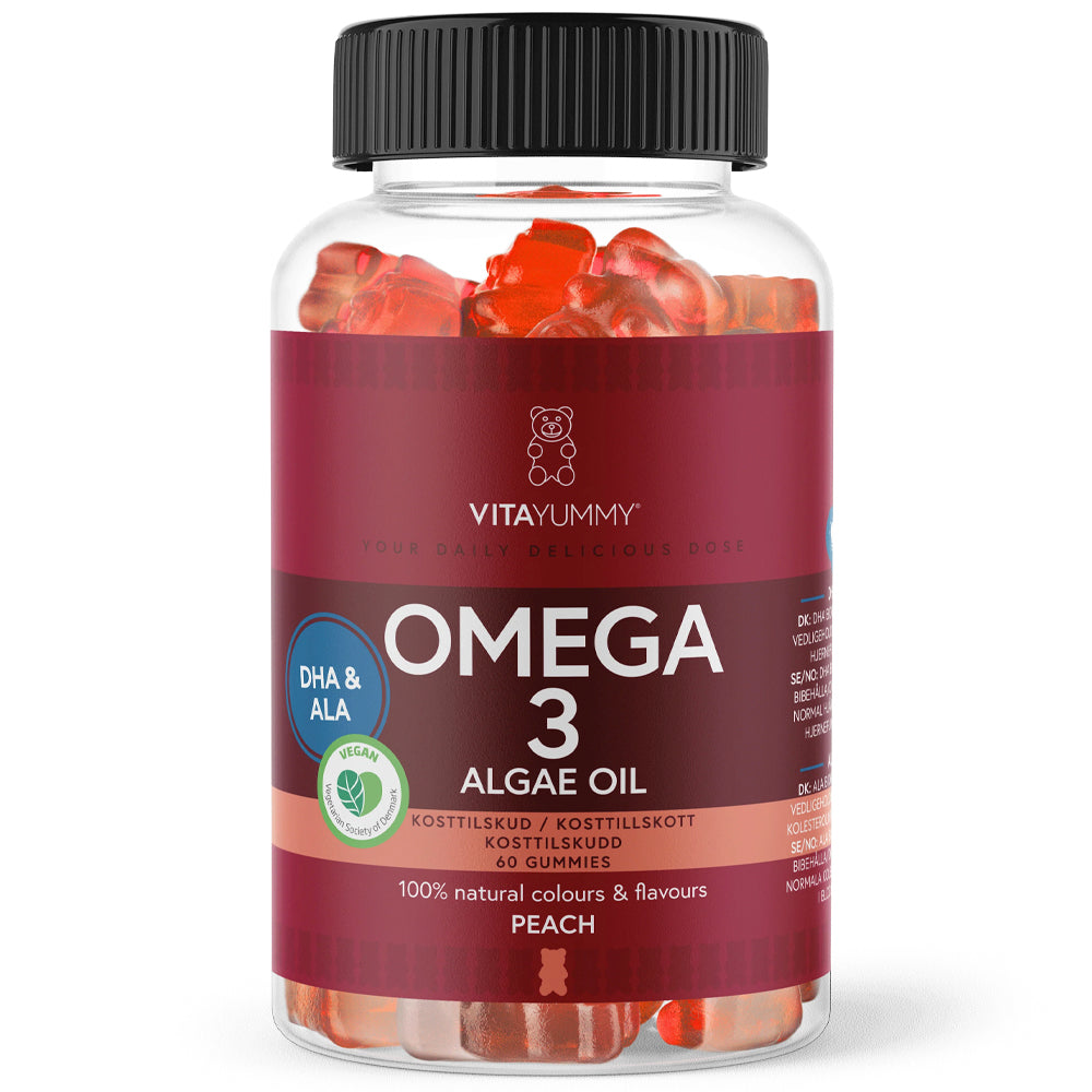 Brug VitaYummy Omega 3 - Peach (60 stk) til en forbedret oplevelse