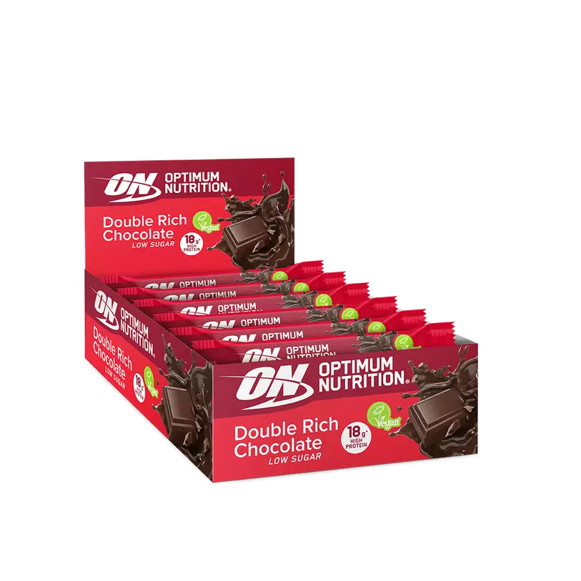 Se Optimum Nutrition Plant Protein Bar - Double Rich Chocolate (10x 60g) hos Muscle House