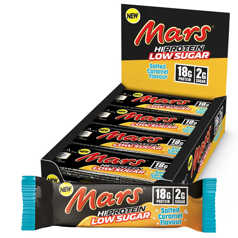 Brug Mars Hi Protein Bar Low Sugar - Salted Caramel (12x 57g) til en forbedret oplevelse