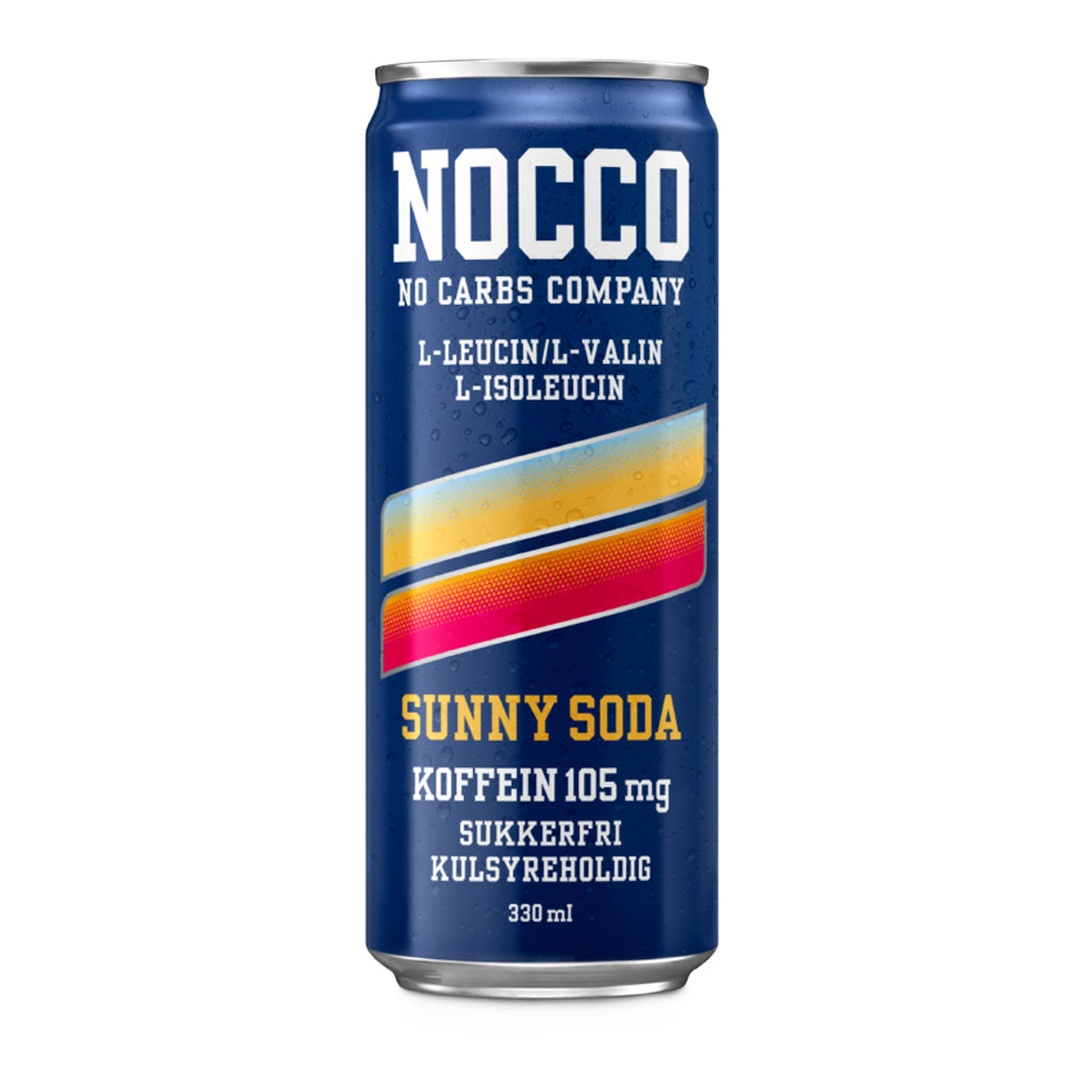 Brug NOCCO (330ml) - Sunny Soda Limited Edition - OBS! BEDST FØR 28/5-24 til en forbedret oplevelse