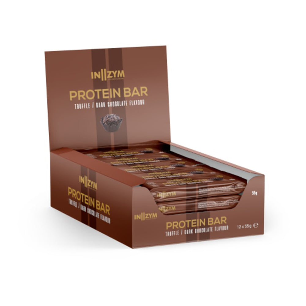 Brug IN2ZYM Protein Bar - Truffle Dark Chocolate (12x 55g) til en forbedret oplevelse