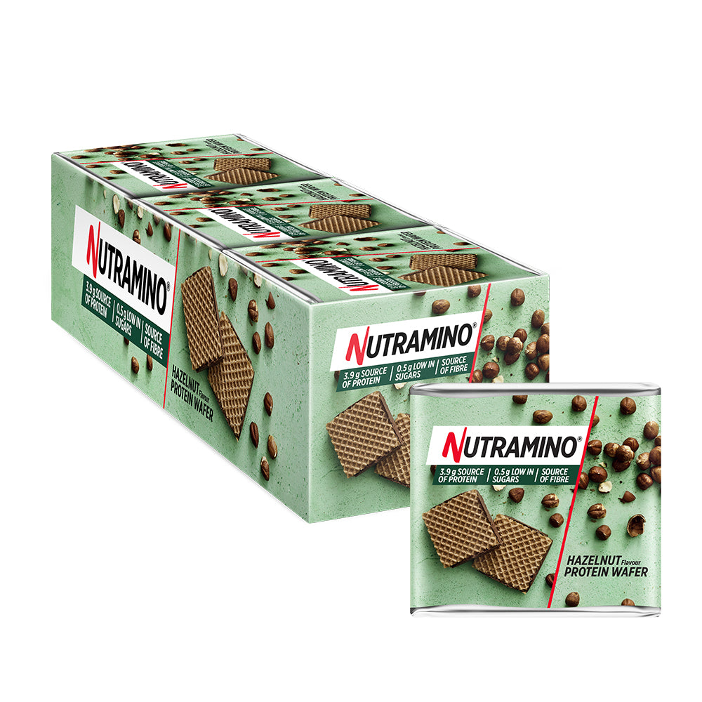 Brug Nutramino Protein Wafer - Hazelnut (9x19,5g) - OBS! BEDST FØR 30/4-24 til en forbedret oplevelse