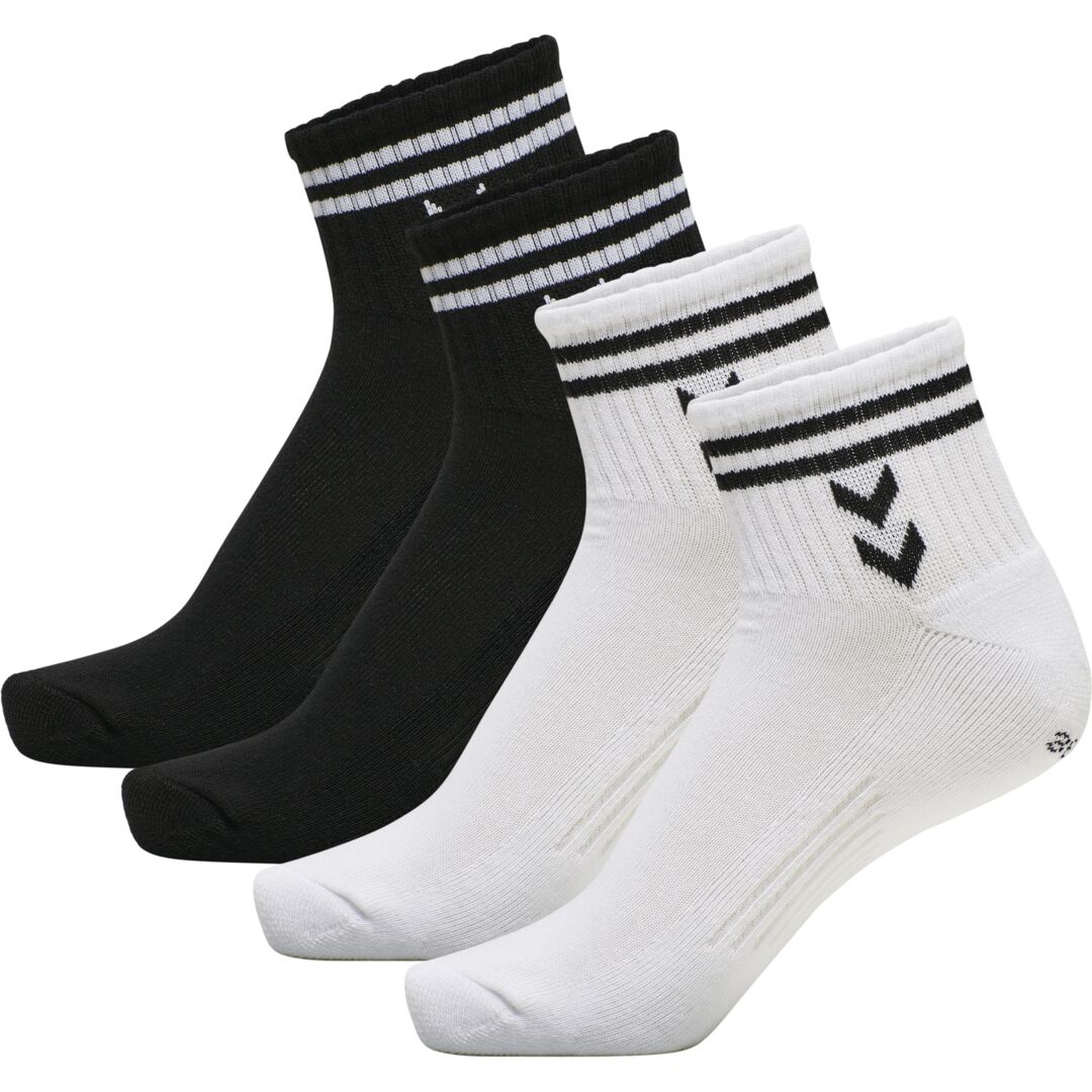 Hummel STRIPE 4-pack Mid Socks Mix - White/Black unisex • 103.00 DKK