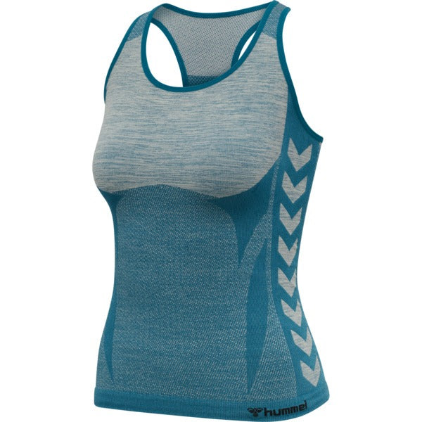 Se Hummel CLEA Seamless Top - Blue Coral Marshmallow hos Muscle House