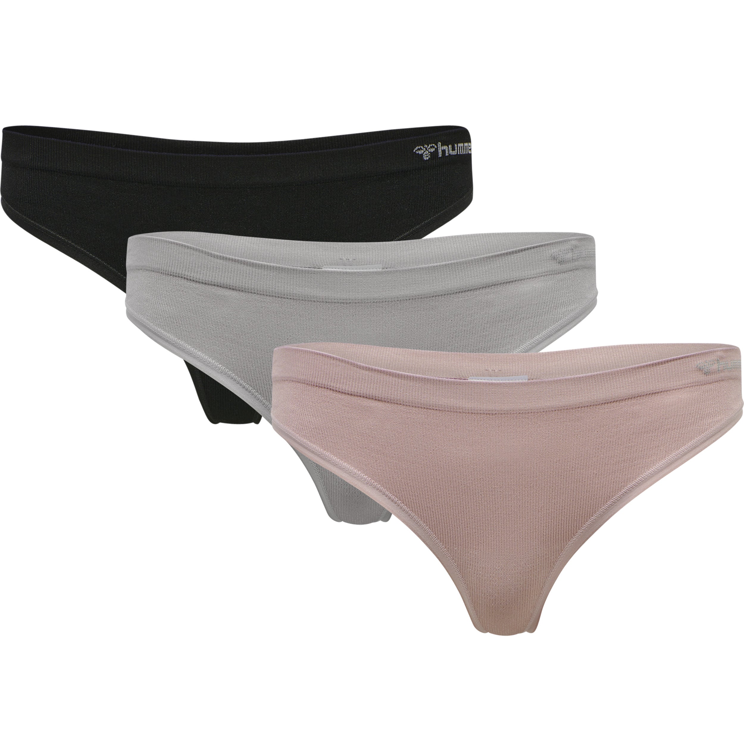 Brug Hummel JUNO 3-Pack Seamless Thong - Ash Rose/Black/Paloma til en forbedret oplevelse