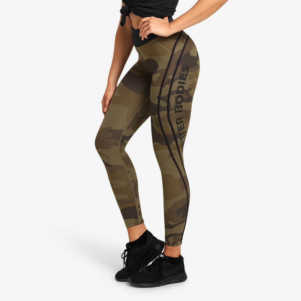 Better Bodies Camo High Tights Dark Green Camo