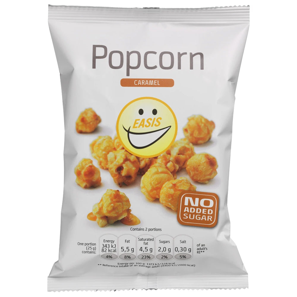 Se EASIS Snacks (50g) - Popcorn med karamel hos Muscle House