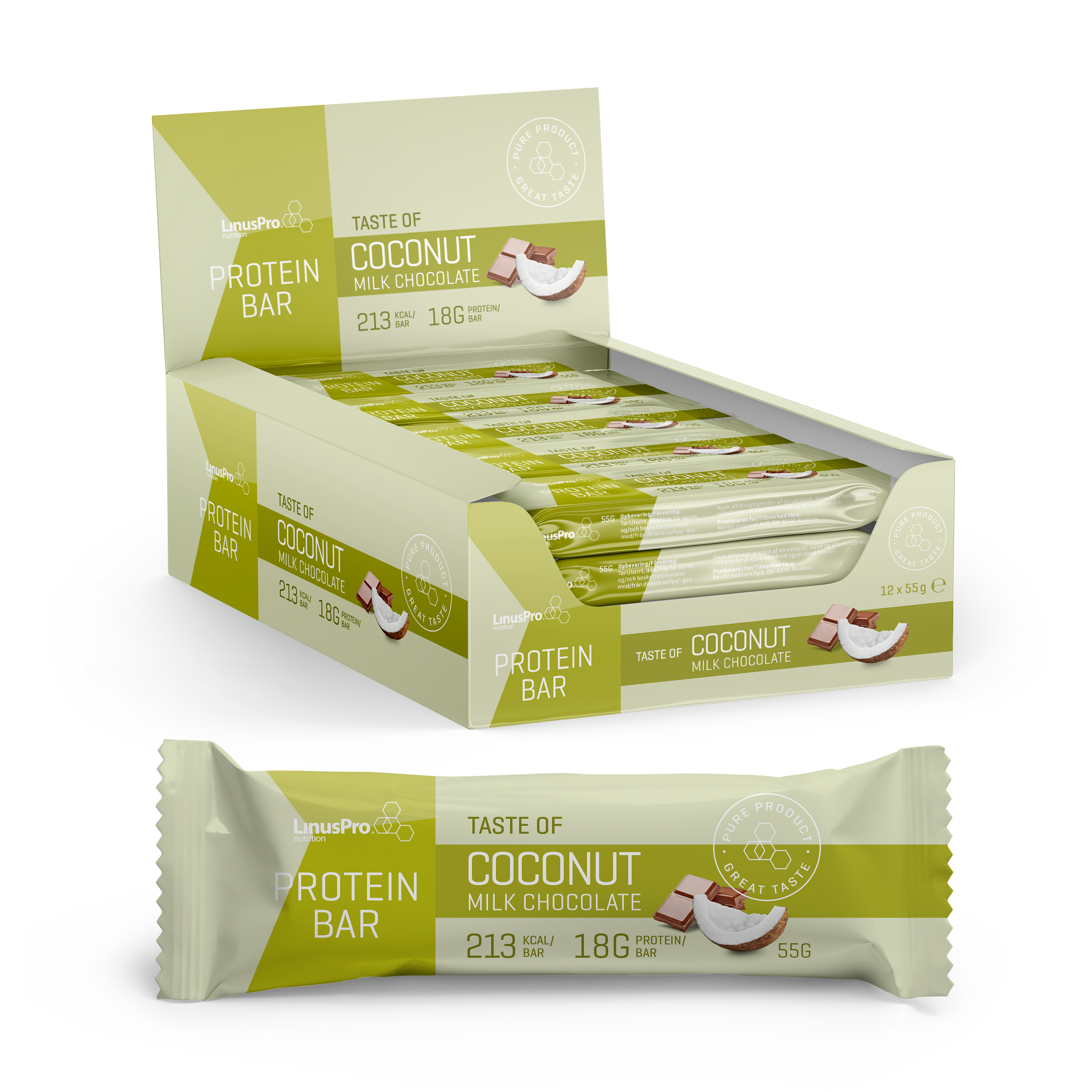 LinusPro Protein Bar - Coconut Milk Chocolate (12x 55g)