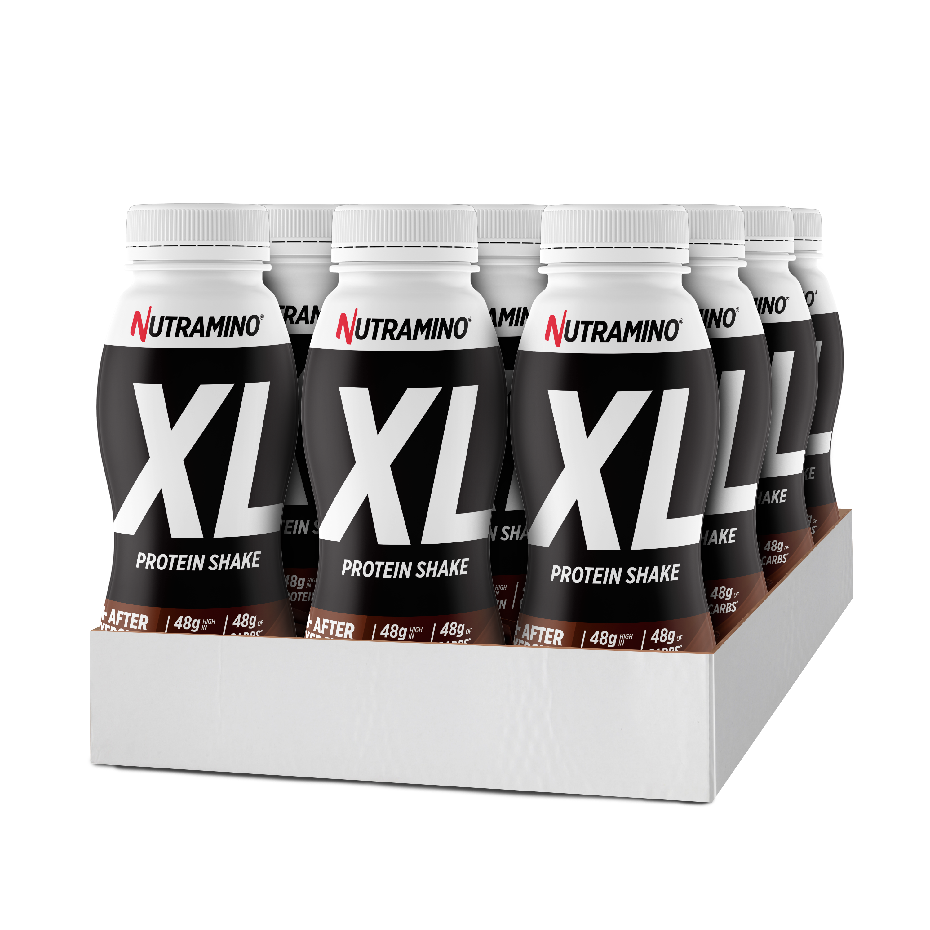Brug Nutramino XL Protein Shake - Chocolate (12x 475ml) til en forbedret oplevelse