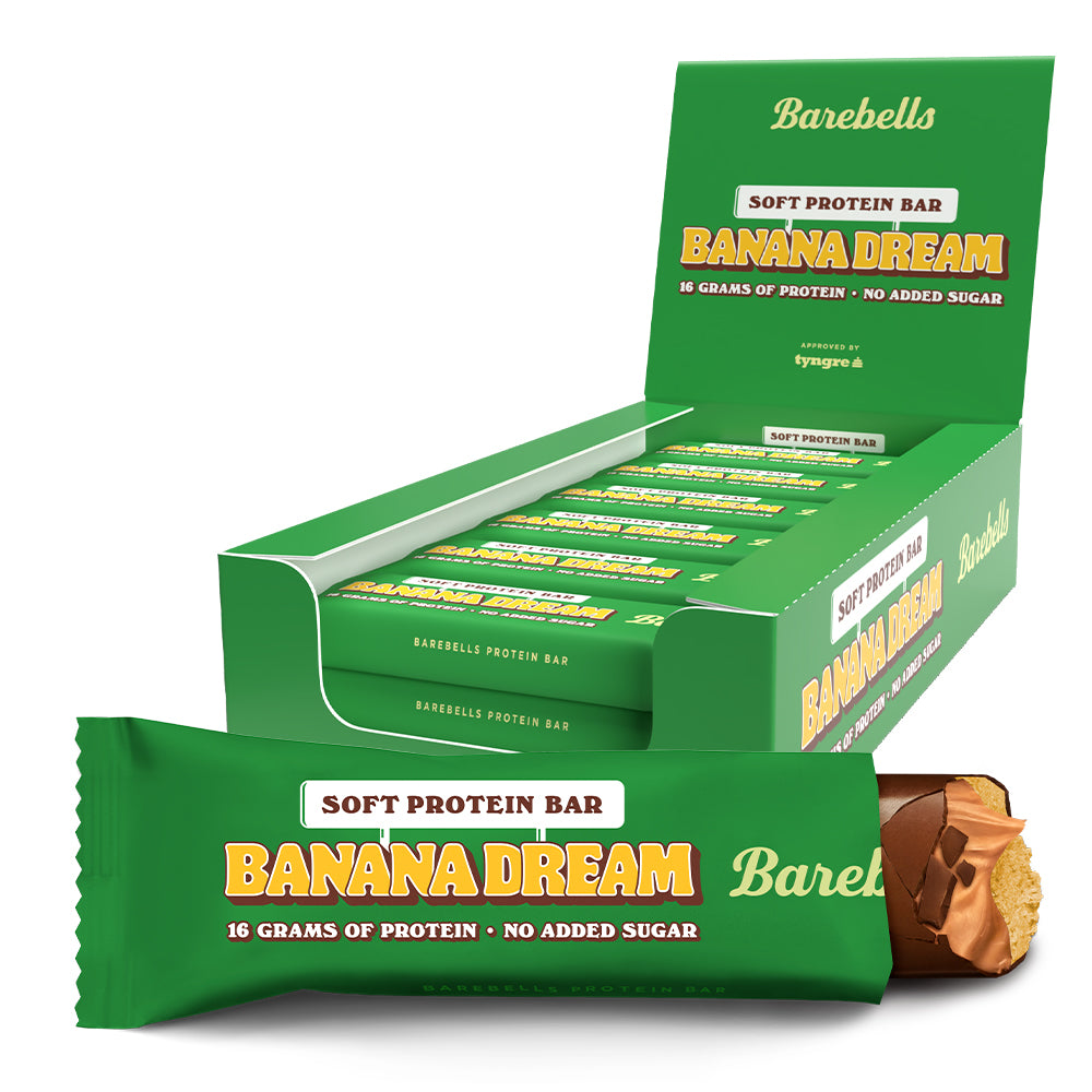 Se Barebells Soft Protein Bar - Banana Dream (12x 55g) hos Muscle House
