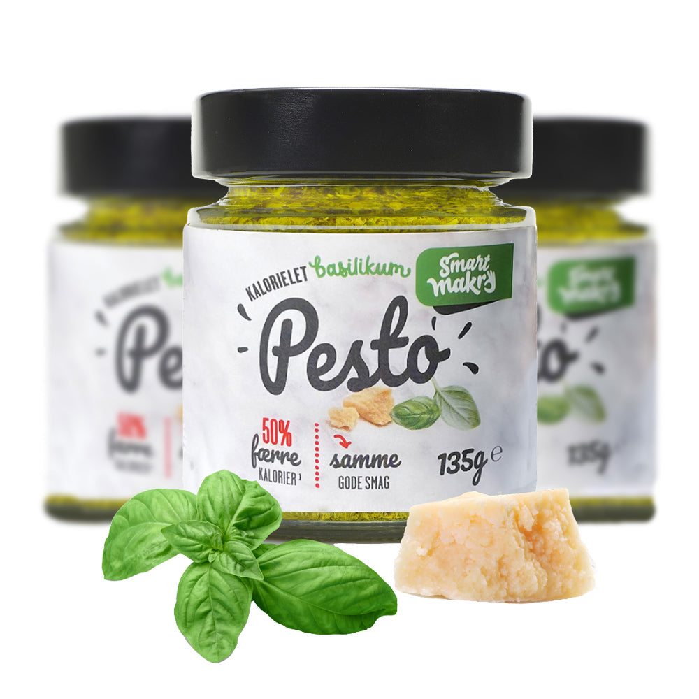 Se Smart Makro Kalorielet Basilikumpesto (6x 135g) hos Muscle House