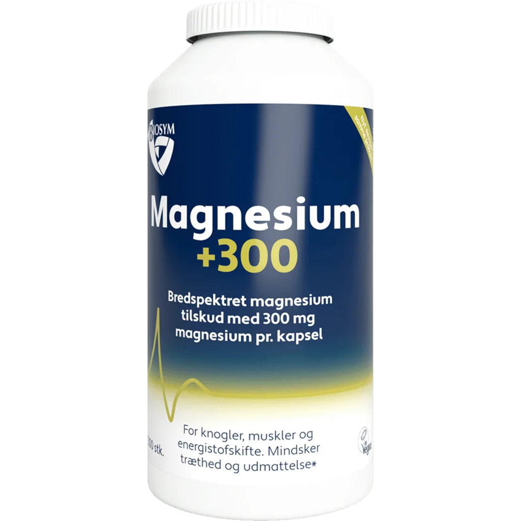 Se Biosym Magnesium +300 (250 stk) hos Muscle House