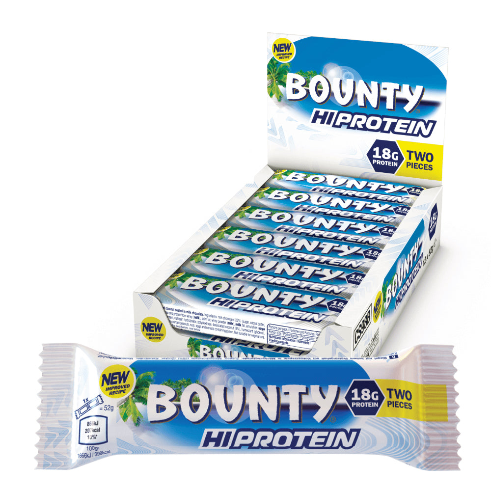 Brug Bounty Hi-Protein Bar (12x52g) til en forbedret oplevelse