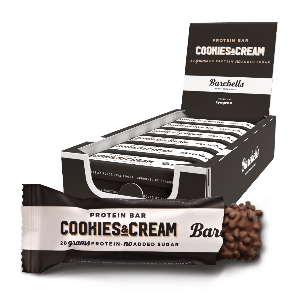 Se Barebells Protein Bar - Cookies & Cream (12x 55g) hos Muscle House