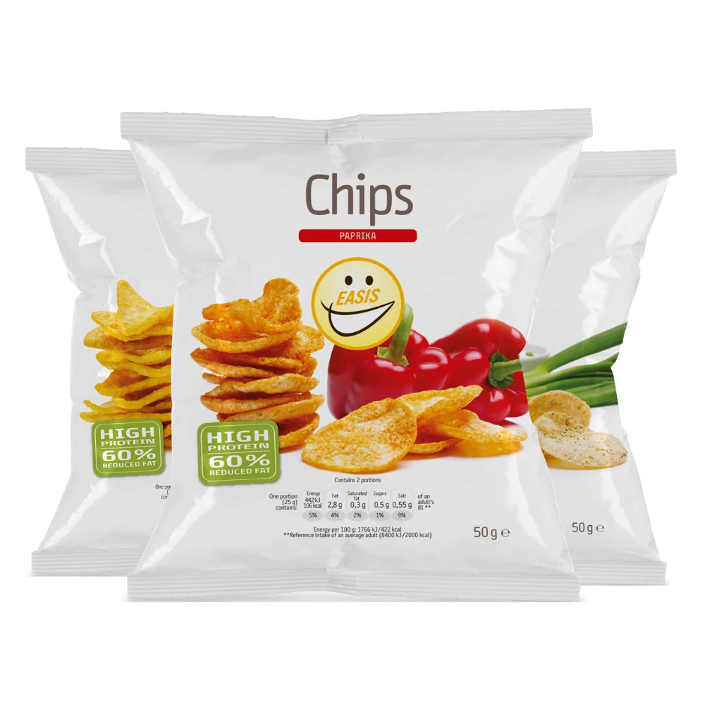 Se EASIS Chips - Bland Selv (6x 50g) hos Muscle House