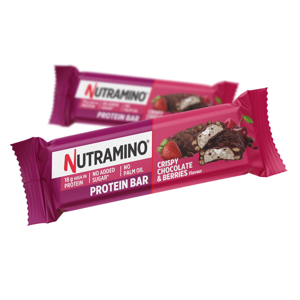 Brug Nutramino Protein Bar - Crispy Chocolate & Berries (55g) til en forbedret oplevelse