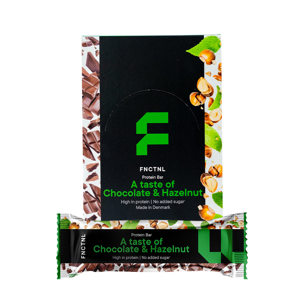 Brug Functional Nutrition Protein Bar - Chocolate & Hazelnut (12x 55g) til en forbedret oplevelse