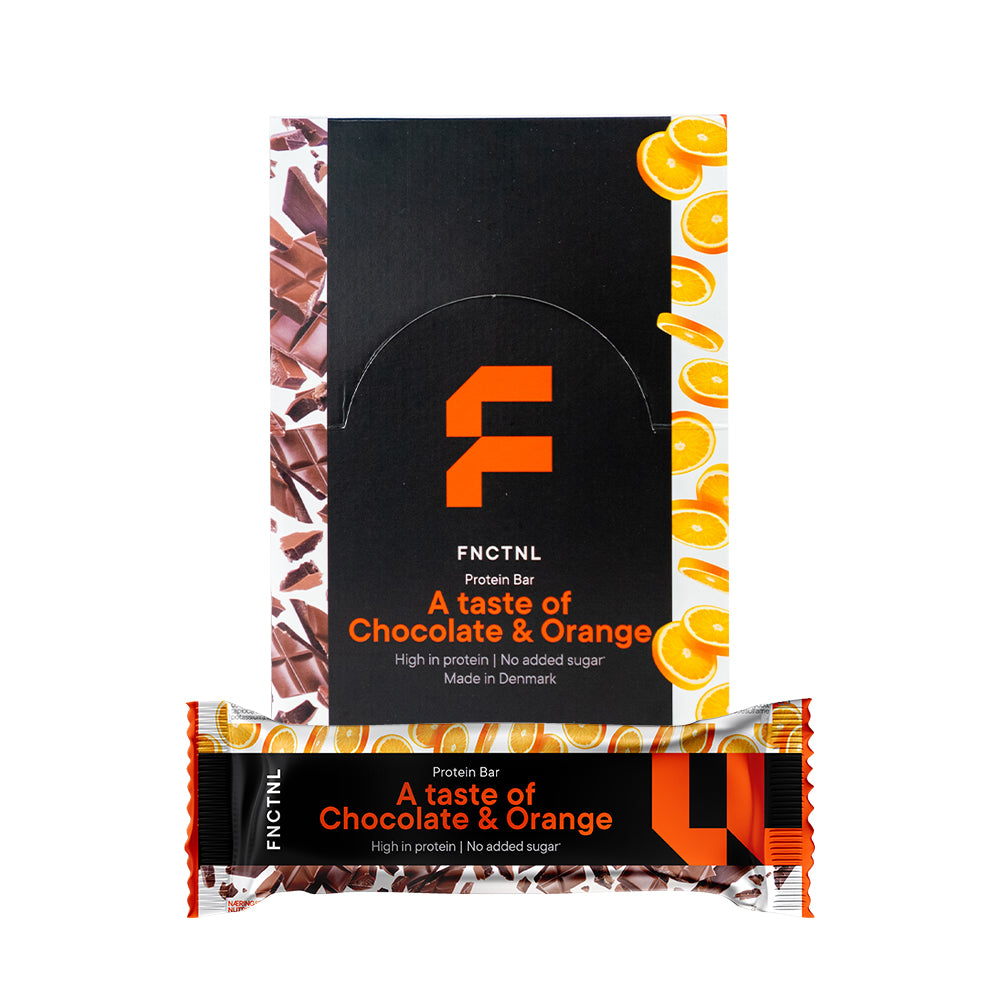 Brug Functional Nutrition Protein Bar - Chocolate & Orange (12x 55g) til en forbedret oplevelse