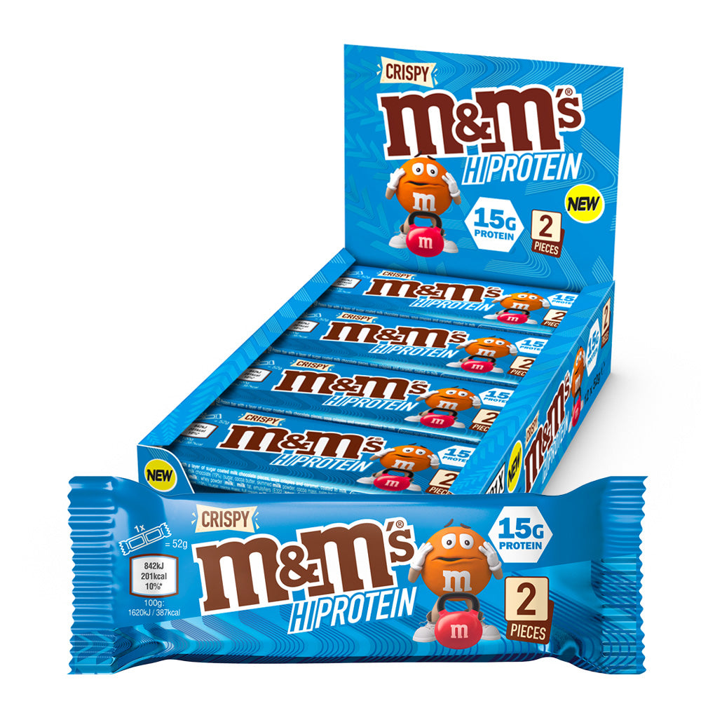 Brug M&M's Hi Protein Bar - Crispy (12x51g) til en forbedret oplevelse