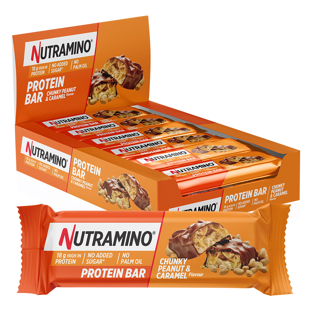 Brug Nutramino Protein Bar - Chunky Peanut & Caramel (12x55g) til en forbedret oplevelse