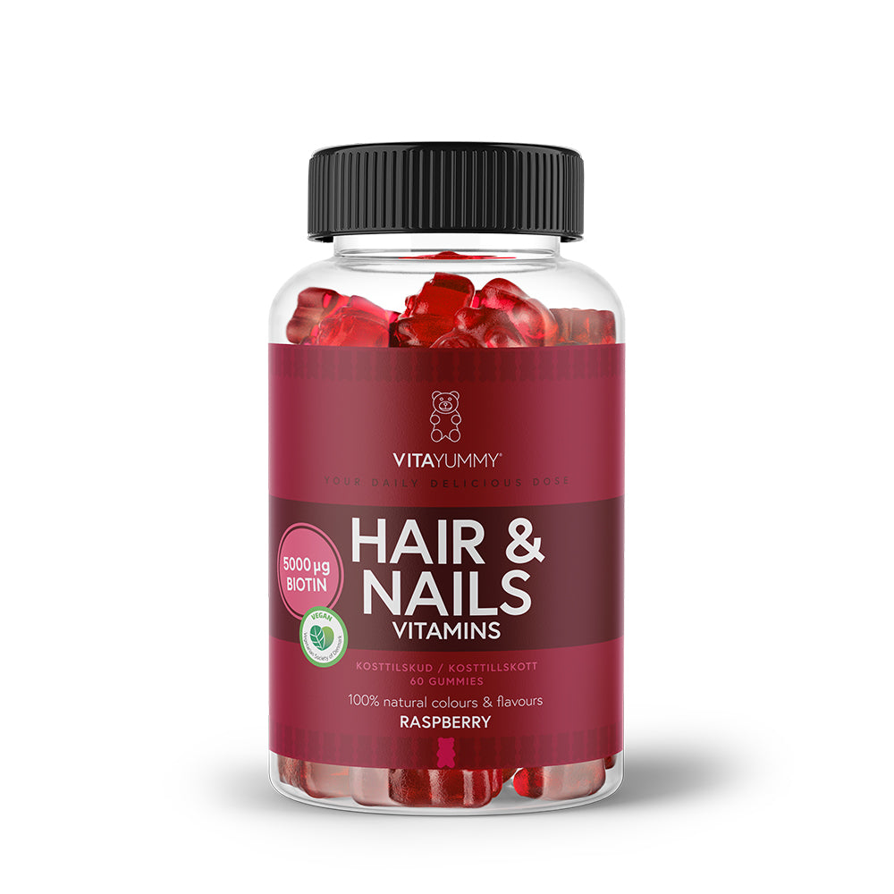 Brug VitaYummy Hair & Nails - Raspberry (60 stk) til en forbedret oplevelse