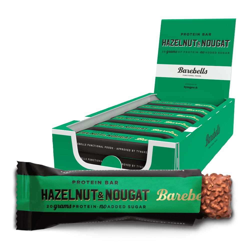Brug Barebells Protein Bar - Hazelnut & Nougat (12x 55g) til en forbedret oplevelse