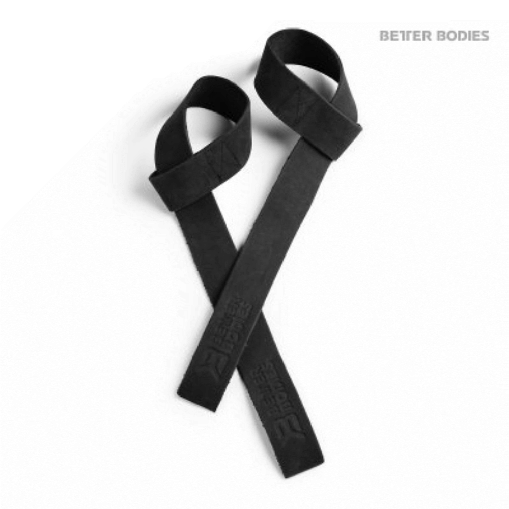 Se Better Bodies - Leather Lifting Straps - Black hos Muscle House