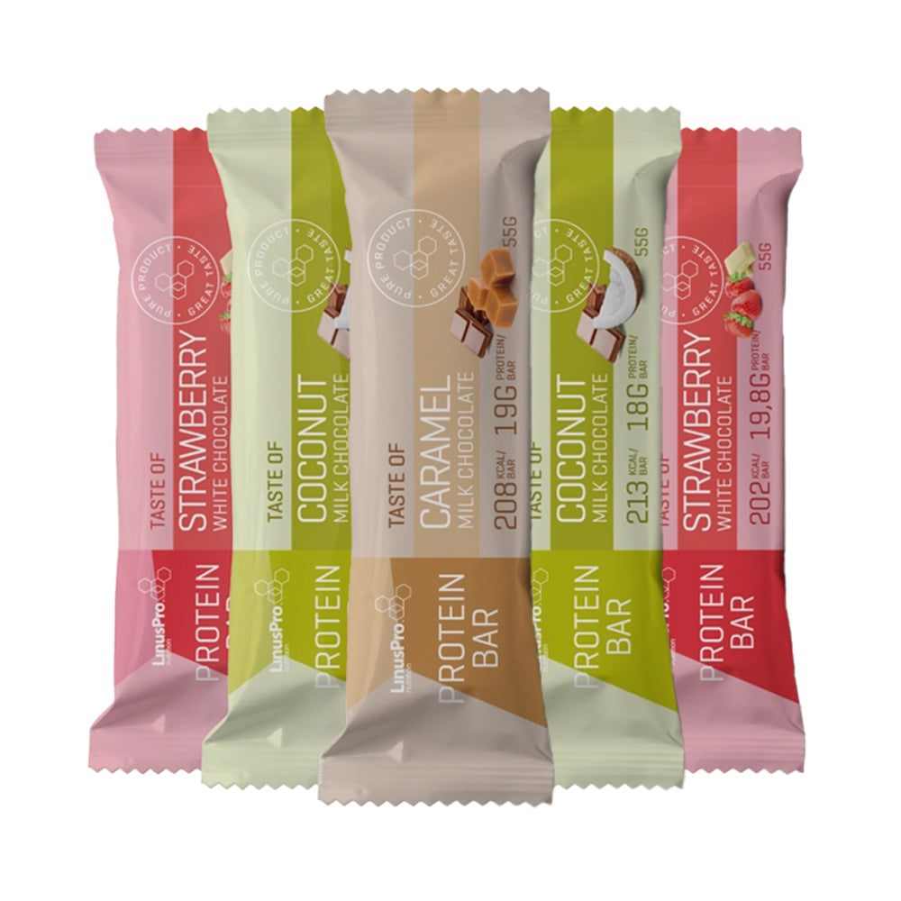 Brug LinusPro Protein Bar - Bland Selv (12x 55g) til en forbedret oplevelse