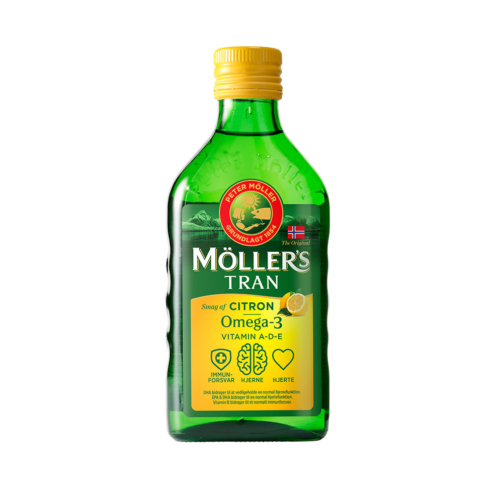 Brug Møllers Tran Flydende Omega-3 Citron (250 ml) til en forbedret oplevelse