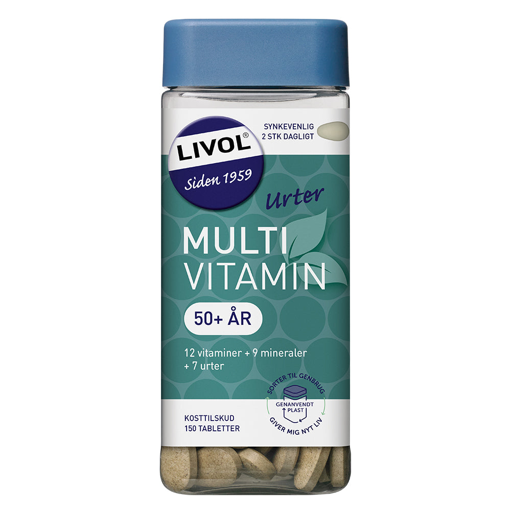 Se Livol Multivitamin med urter 50+ (150 stk) hos Muscle House