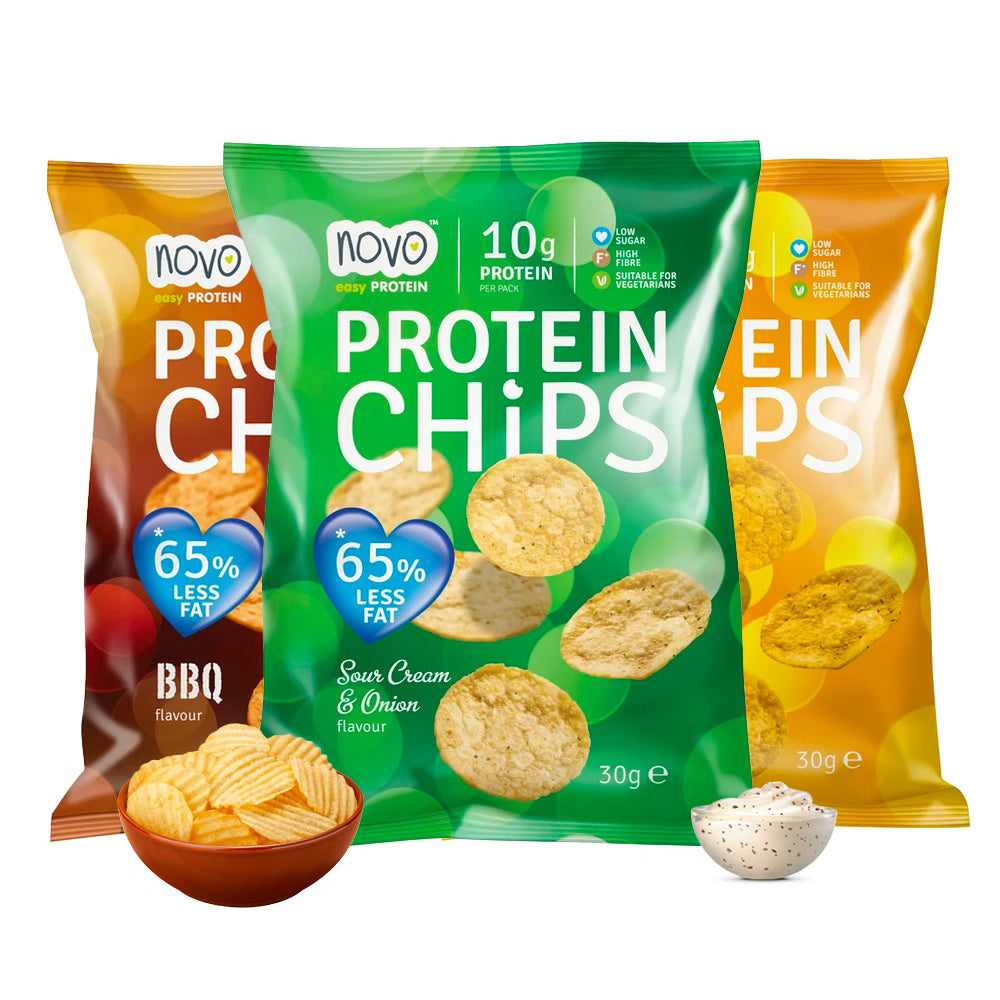 Brug Novo Nutrition Protein Chips - Bland Selv (6x 30g) til en forbedret oplevelse