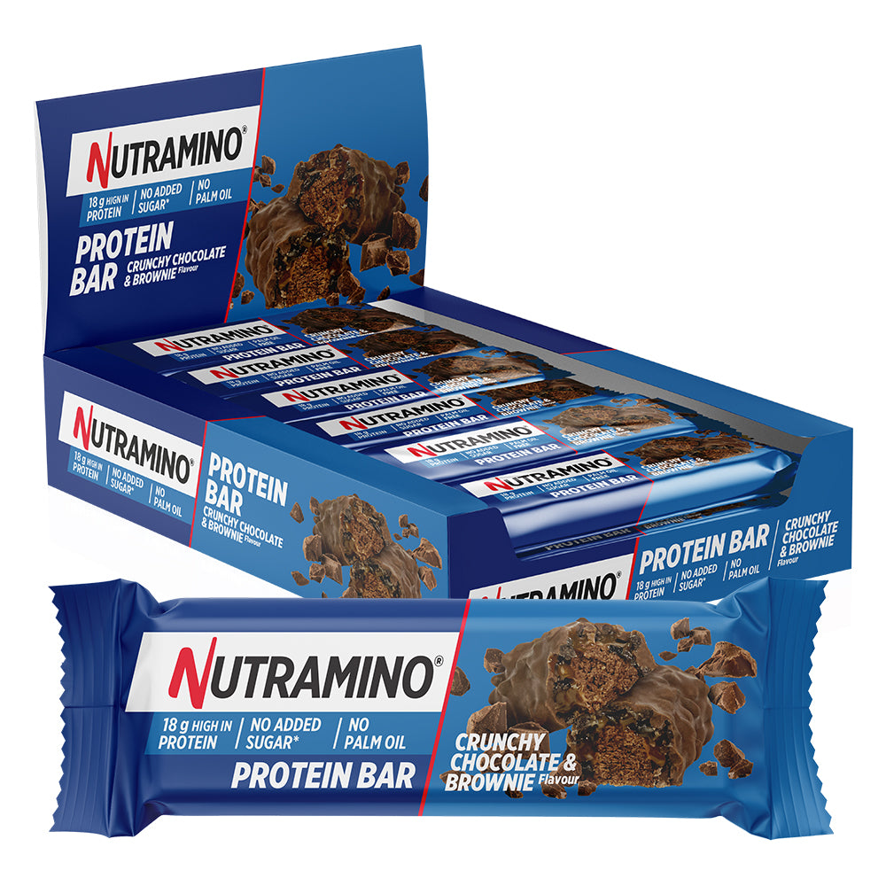 Brug Nutramino Protein Bar - Crunchy Chocolate & Brownie (12x55g) til en forbedret oplevelse