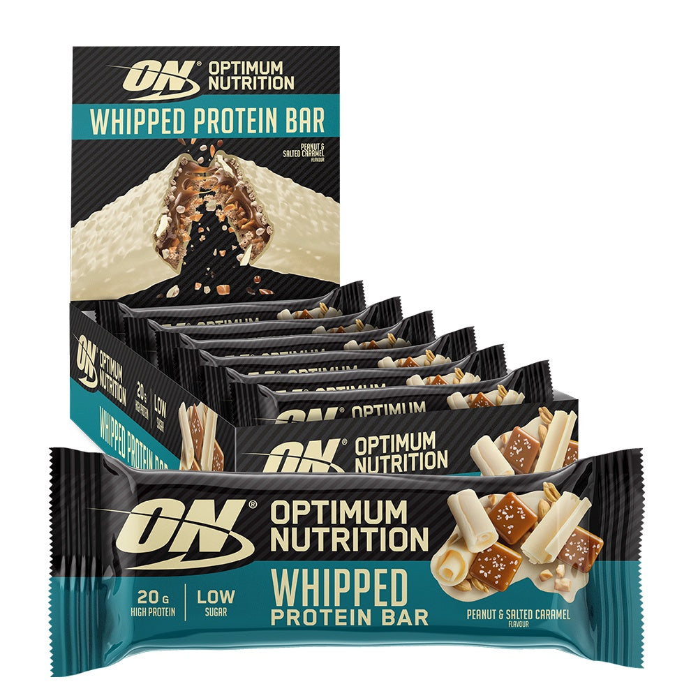 Brug Optimum Nutrition Whipped Protein Bar - Peanut & Salted Caramel (10x68g) til en forbedret oplevelse