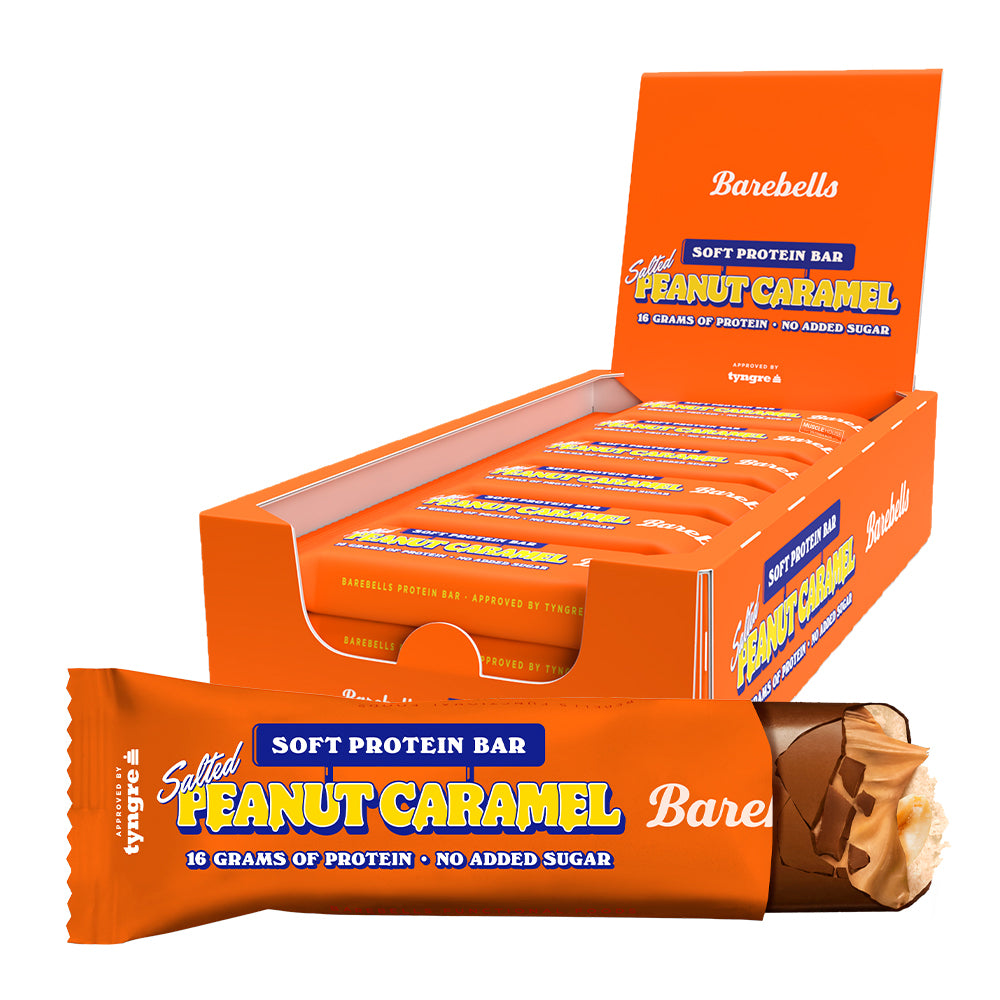 Se Barebells Soft Protein Bar - Salted Peanut Caramel (12x 55g) hos Muscle House