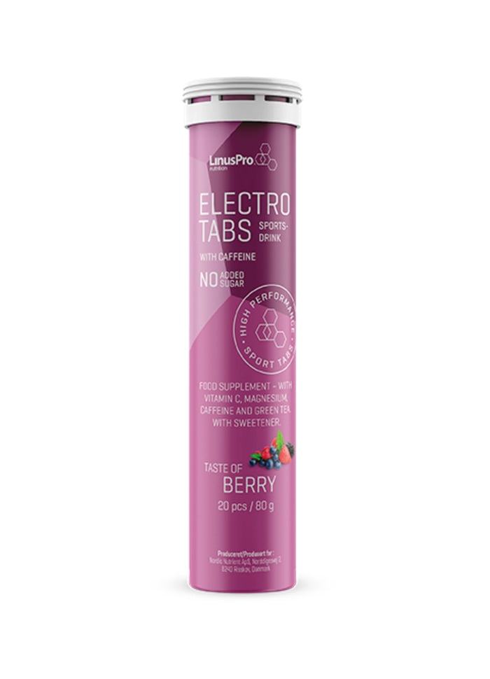 LinusPro Elektrolyt Tabs m. Koffein - Berry