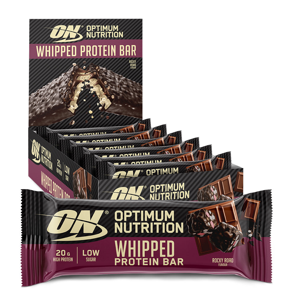 Brug Optimum Nutrition Whipped Protein Bar - Rocky Road (10x60 g) til en forbedret oplevelse