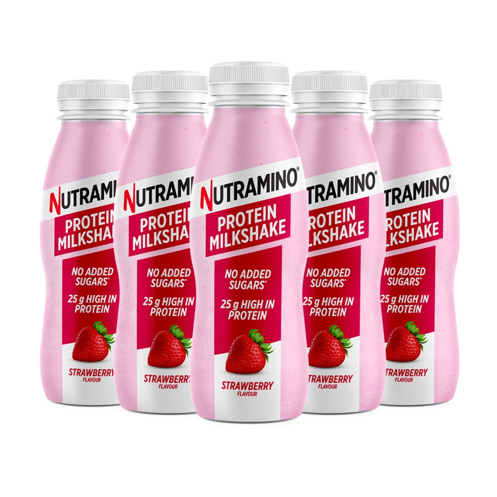 Brug Nutramino Protein Milkshake Strawberry (5x330ml) til en forbedret oplevelse