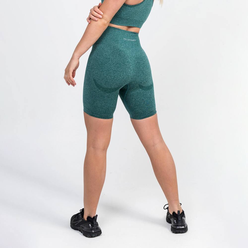 Se V3 Apparel Uplift Seamless Shorts - Emerald hos Muscle House