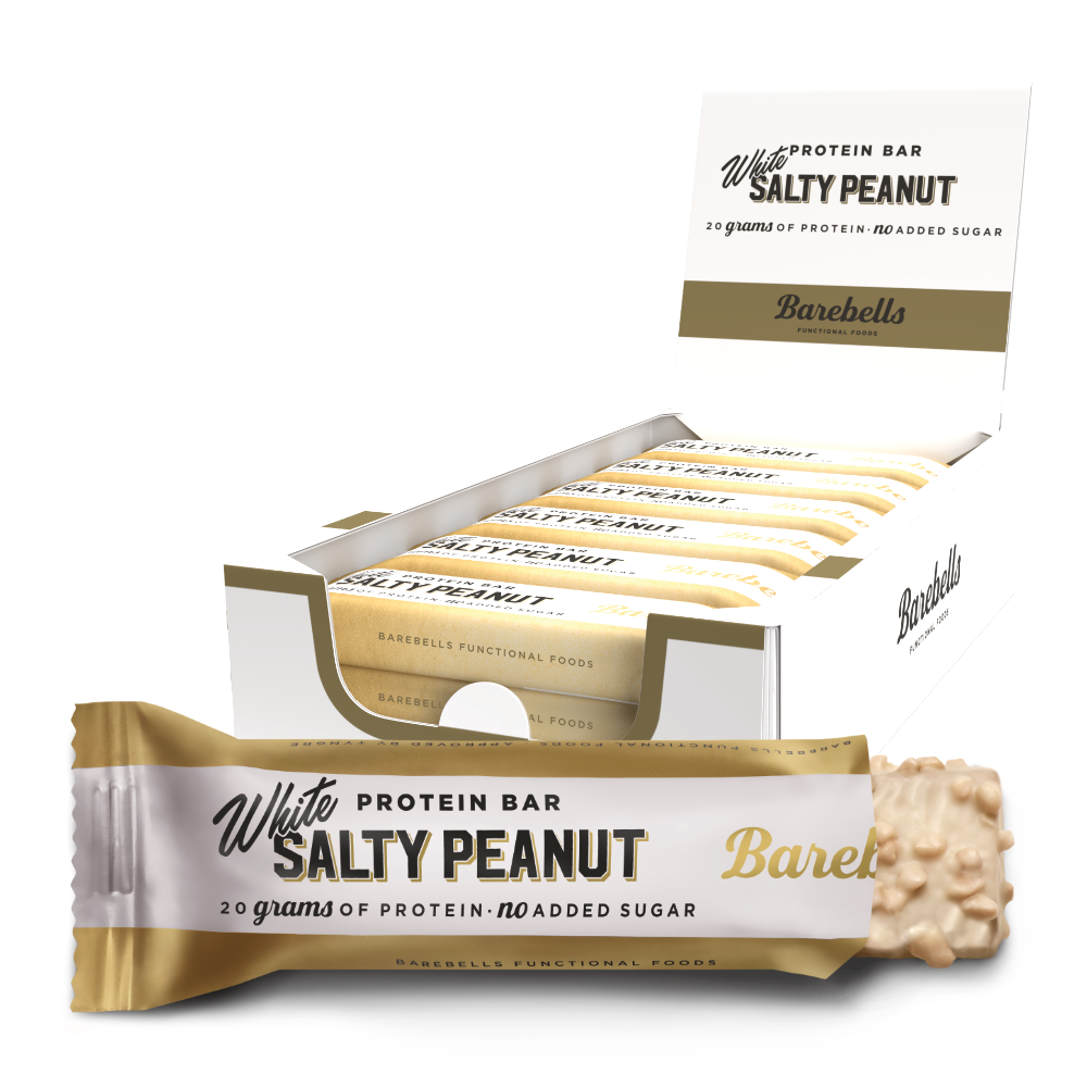 Brug Barebells Protein Bar - White Salty Peanut (12x 55g) til en forbedret oplevelse
