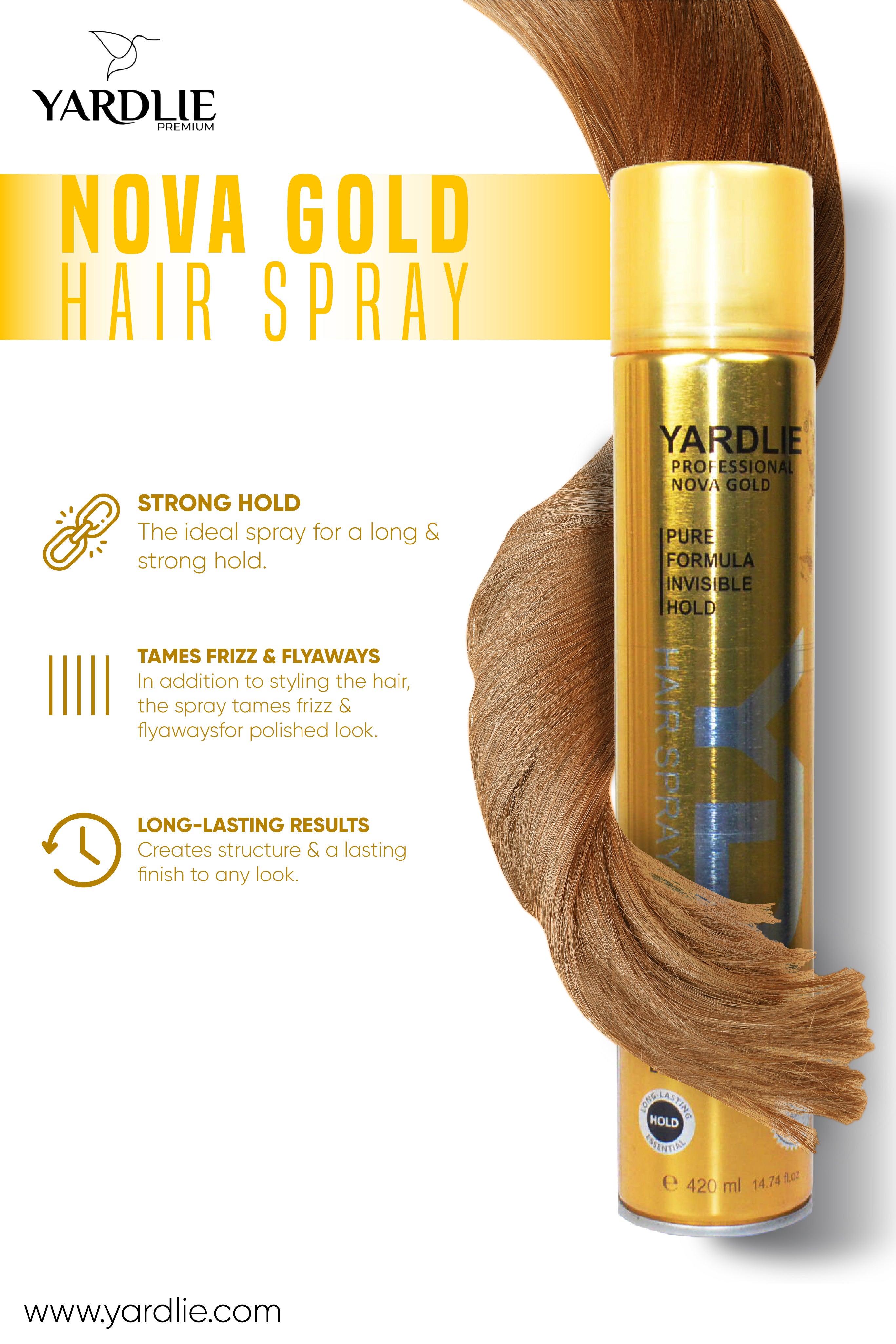The Glam Life  Nova gold hair spray hair hold spray 320ml Price200   Facebook