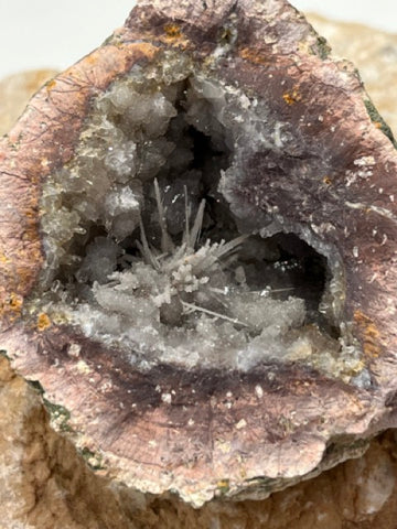 Crystal Canyon geode with needle quartz