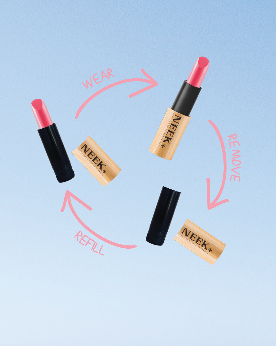 neek refillable lipstick diagram