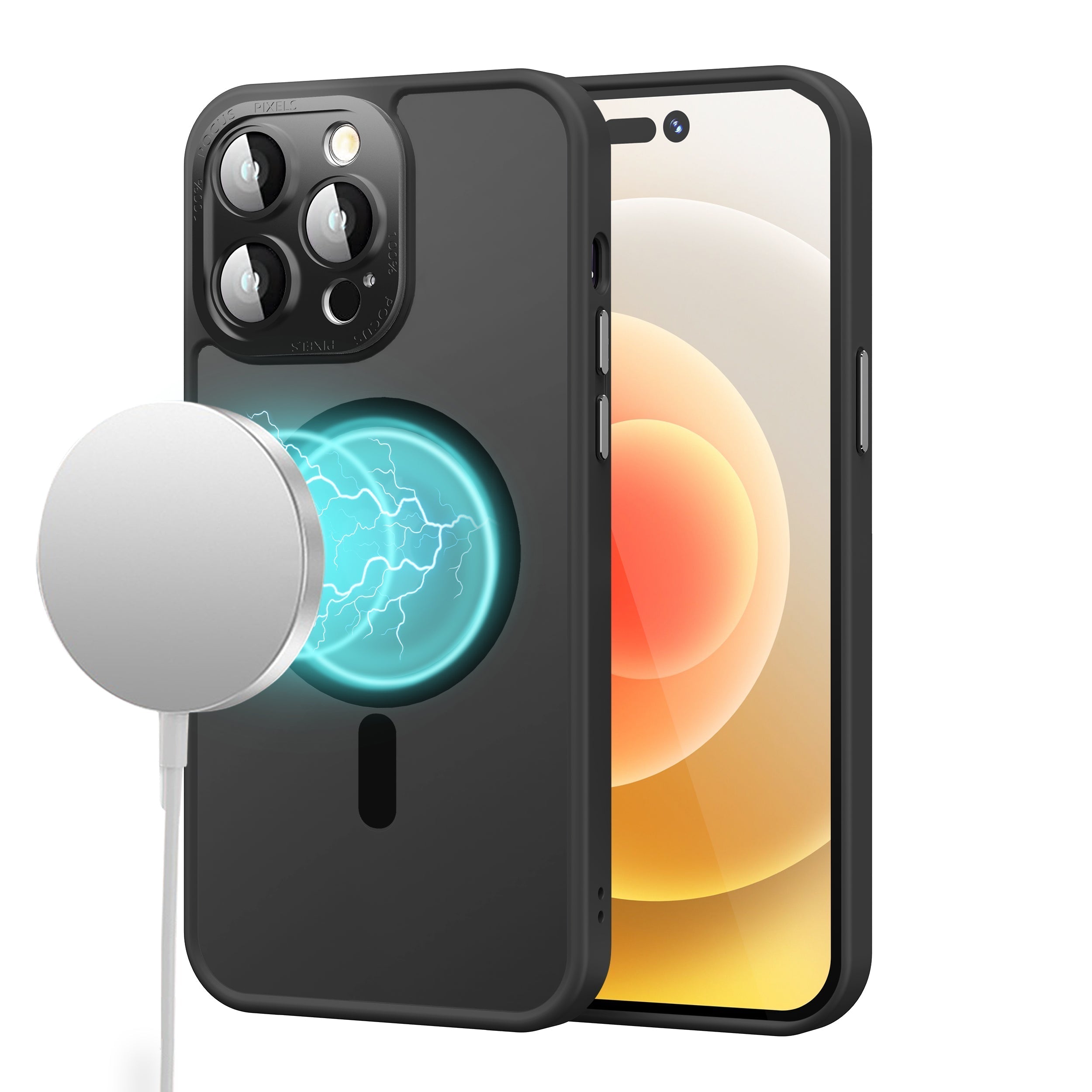 For iPhone 15 Complete Protection HQ Hybrid with Metal Tempered Camera Glass - Black