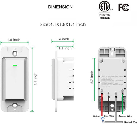  meross Interruptor de luz inteligente, compatible con Alexa,  Google Assistant y SmartThings, interruptor de pared WiFi de un solo polo,  necesita cable neutro, control remoto, horarios, no necesita : Herramientas  y