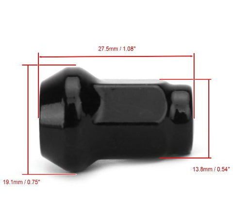 16x schwarze Radmuttern 3/8 "24 für Polaris Ranger RZR 4 XP Sportsman