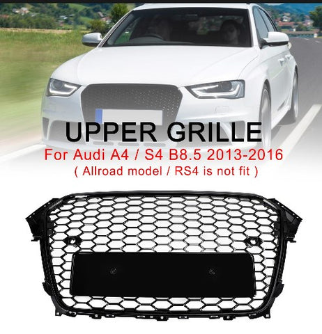 Audi A4 S4 2013-2016 Schwarz glänzend RS4 Style Mesh Frontstoßstange Kühlergrill