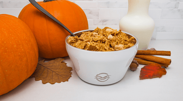 Pumpkin Spice Special K in White Frost Calicle insulated bowl
