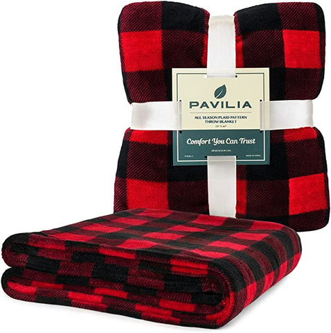PAVILIA Buffalo Plaid Throw Blanket